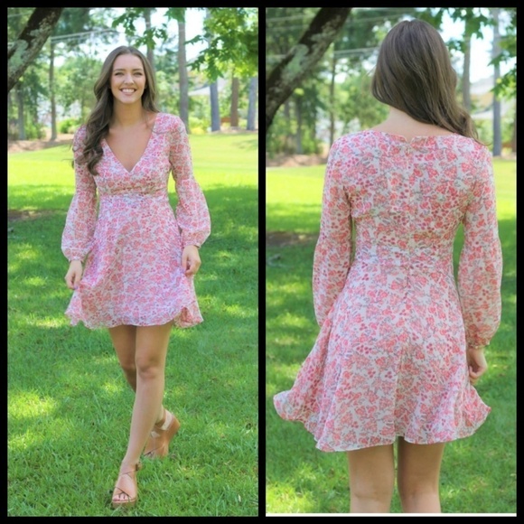 💕BB DAKOTA💕 Floral Chiffon Dress 4 NWT - Picture 6 of 8